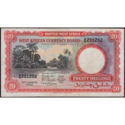 Британская Западная Африка 20 шиллингов 1953 (British West Africa 20 shillings 1953) P 10a : VF/XF