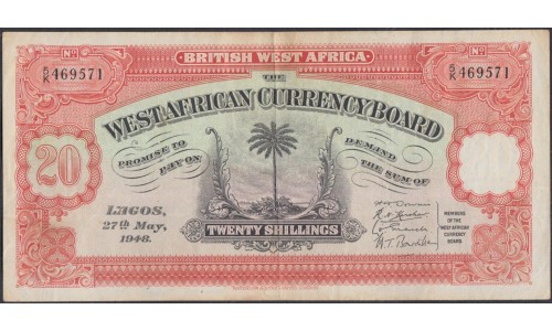 Британская Западная Африка 20 шиллингов 27.05.1948 (British West Africa 20 shillings 27.05.1948) P 8b: XF