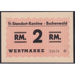 Германия, лагерные деньги 2 Рейхcмарки 1939/45 год, Бухенвальд, 51676 (2 Reichsmark Lagergeld Buchenwald 1939/45 year, RAR) Camp 3953b: UNC