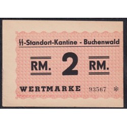 Германия, лагерные деньги 2 Рейхcмарки 1939/45 год, Бухенвальд (2 Reichsmark Lagergeld Buchenwald 1939/45 year, RAR) Camp 3953b: UNC