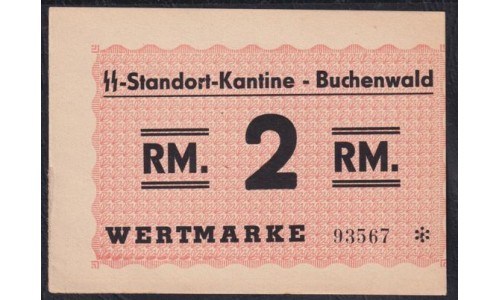 Германия, лагерные деньги 2 Рейхcмарки 1939/45 год, Бухенвальд (2 Reichsmark Lagergeld Buchenwald 1939/45 year, RAR) Camp 3953b: UNC