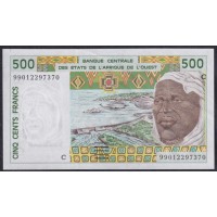 Западные Африканские Штаты Буркина Фасо 500 франков 1999 года (Western African States (Burkina Faso) 500 francs 1999) P310Cj: UNC