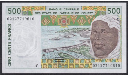 Западные Африканские Штаты Буркина Фасо 500 франков 2002 года (Western African States (Burkina Faso) 500 francs 2002) P310Cm: UNC