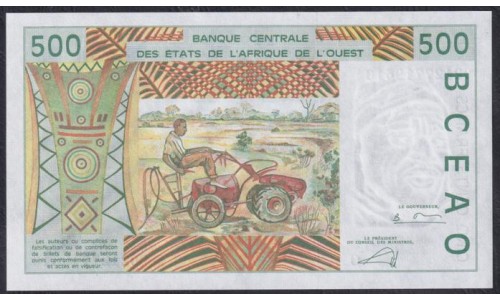 Западные Африканские Штаты Буркина Фасо 500 франков 2002 года (Western African States (Burkina Faso) 500 francs 2002) P310Cm: UNC