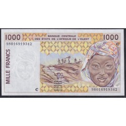 Западные Африканские Штаты Буркина Фасо 1000 франков 1998 года (Western African States (Burkina Faso) 1000 francs 1998) P311Ci: UNC