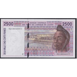 Западные Африканские Штаты Буркина Фасо 2500 франков 1992 года, РЕДКИЕ (Western African States (Burkina Faso) 2500 francs 1992) P313Ca: UNC 