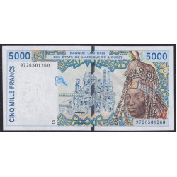 Западные Африканские Штаты Буркина Фасо 5000 франков 1997 года (Western African States (Burkina Faso) 5000 francs 1997) P313Cf: UNC