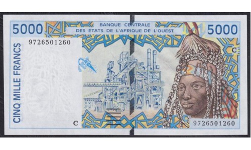Западные Африканские Штаты Буркина Фасо 5000 франков 1997 года (Western African States (Burkina Faso) 5000 francs 1997) P313Cf: UNC