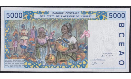 Западные Африканские Штаты Буркина Фасо 5000 франков 1997 года (Western African States (Burkina Faso) 5000 francs 1997) P313Cf: UNC