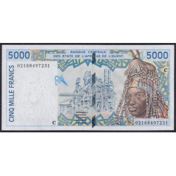 Западные Африканские Штаты Буркина Фасо 5000 франков 2002 (Western African States (Burkina Faso) 5000 francs 2002) P313Cl: UNC