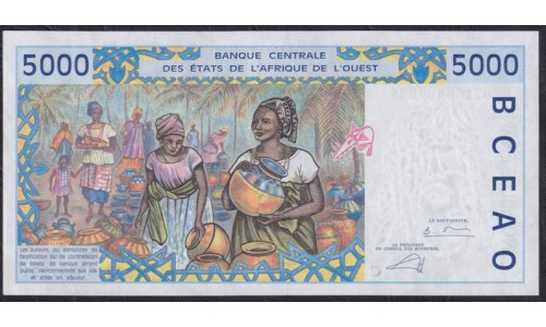 Западные Африканские Штаты Буркина Фасо 5000 франков 2002 (Western African States (Burkina Faso) 5000 francs 2002) P313Cl: UNC