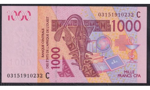 Западные Африканские Штаты Буркина Фасо 1000 франков 2003 года (Western African States (Burkina Faso) 1000 francs 2003) P315Ca: UNC