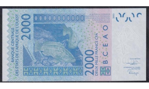 Западные Африканские Штаты Буркина Фасо 2000 франков 2019 года (Western African States (Burkina Faso) 2000 francs 2019) P316Cs: UNC