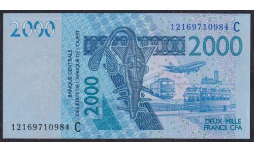 Западные Африканские Штаты Буркина Фасо 2000 франков 2012 года (Western African States (Burkina Faso) 2000 francs 2012) P316Cl: UNC