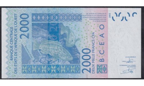 Западные Африканские Штаты Буркина Фасо 2000 франков 2012 года (Western African States (Burkina Faso) 2000 francs 2012) P316Cl: UNC