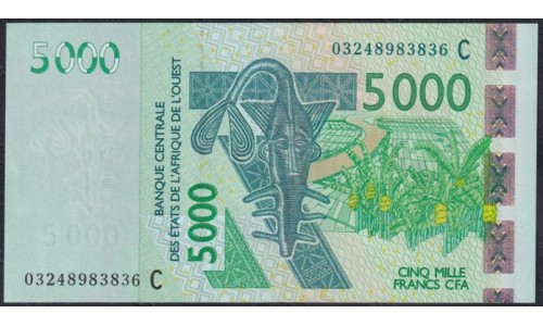Западные Африканские Штаты Буркина Фасо 5000 франков 2003 года (Western African States (Burkina Faso) 5000 francs 2003) P317Ca: UNC