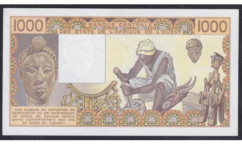 Западные Африканские Штаты Буркина Фасо 1000 франков 1981 года (Western African States (Burkina Faso) 1000 francs 1981) P307Cb: UNC