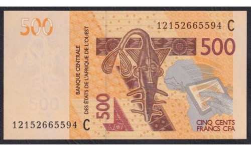Западные Африканские Штаты Буркина Фасо 500 франков 2012 года (Western African States (Burkina Faso) 500 francs 2019) P319Ca: UNC