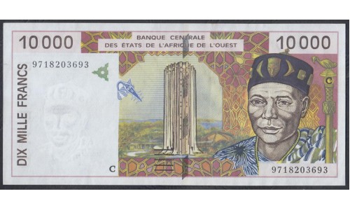 Западные Африканские Штаты (Буркина Фасо) 10000 франков 1997 года (Western African States (Burkina Faso) 10000 francs 1997) P314Ce: aUNC/UNC