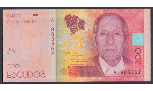 Кабо Верде 200 эскудо 2019 (CABO VERDE 200 escudos 2019) P W76: UNC