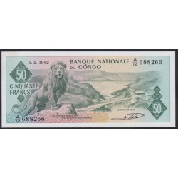 Конго 50 франков 1.2.1962 год (CONGO  50 francs 1.2.1962) P 5а(4): UNC