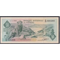 Конго 50 франков 1962 год (CONGO  50 francs 1962) P 5а: aUNC/UNC