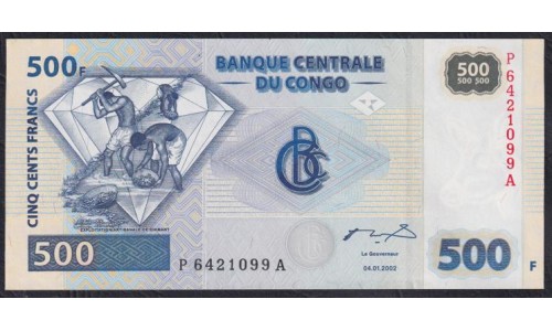Конго 500 франков 2002 год (CONGO 500 francs 2002) P 96A: UNC