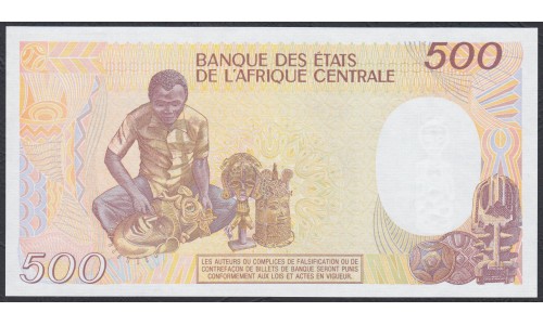 Конго Республика 500 франков 1990 год (CONGO REPUBLIC 500 francs 1990) P 8c: UNC