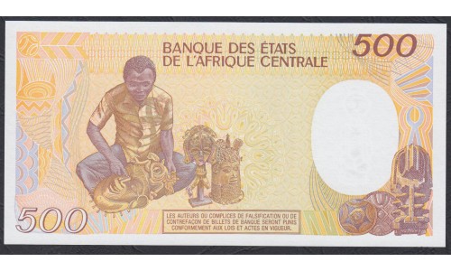 Конго Республика 500 франков 1991 год (CONGO REPUBLIC 500 francs 1991) P 8d: UNC