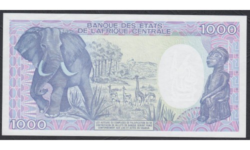 Конго Республика 1000 франков 1990 год (CONGO REPUBLIC 1000 francs 1990) P 10b: UNC