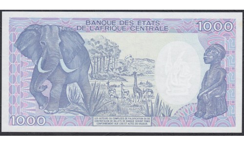Конго Республика 1000 франков 1992 год (CONGO REPUBLIC 1000 francs 1992) P 11: UNC