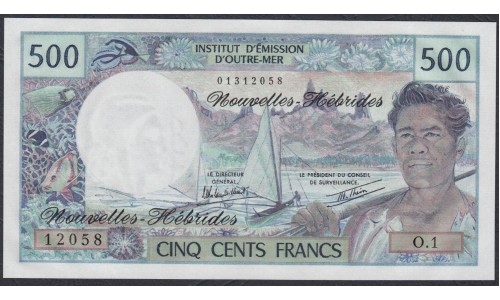 Новые Гибриды 500 франков 1979 год (New Hebrides 500 Francs 1979) P 19b: UNC