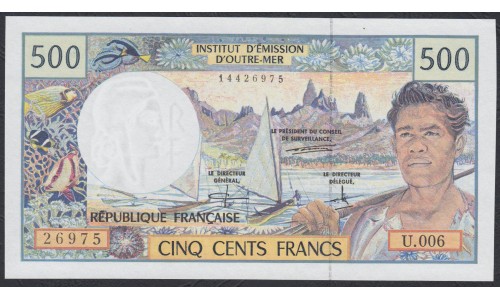 Французские Тихоокеанские Территории 500 франков 1992 года (French Pacific Territories 500 Francs 1992) P 1c: UNC