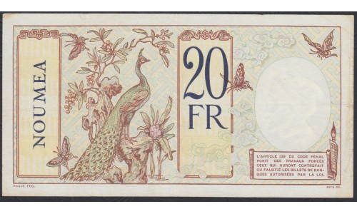 Новая Каледония 20 франков 1929 года (New Caledonia 20 Francs 1929) P 37a: VF/XF