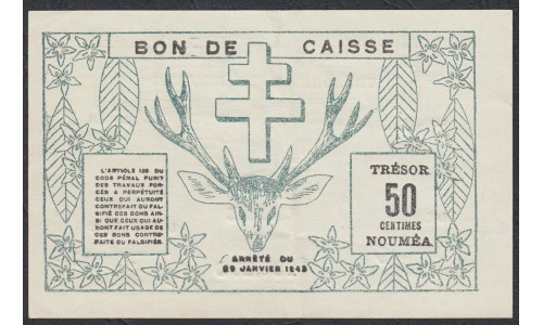 Новая Каледония 50 центимов 1943 года (New Caledonia 50 Centimes 1943) P 54: aUNC