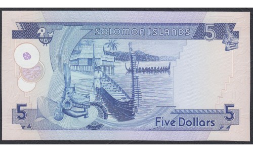 Соломоновы Острова 5 долларов 1977 года (Solomon Islands 5 dollars 1977) P 6a: UNC
