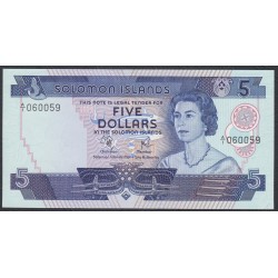 Соломоновы Острова 5 долларов 1977 года (Solomon Islands 5 dollars 1977) P 6a: UNC-/UNC