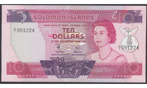 Соломоновы Острова 10 долларов 1977 года (Solomon Islands 10 dollars 1977) P 7a: UNC 
