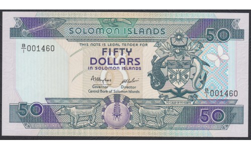 Соломоновы Острова 50 долларов 1986 года (Solomon Islands 50 dollars 1986) P 17: UNC