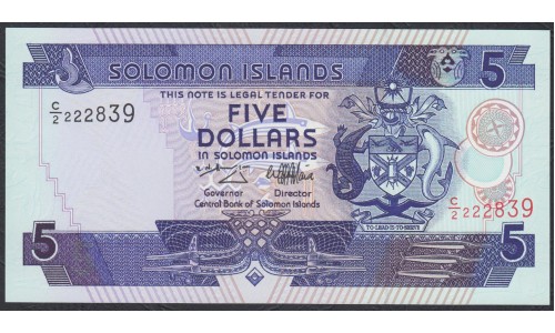Соломоновы Острова 5 долларов 1997 года (Solomon Islands 5 dollars 1997) P 19: UNC