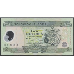 Соломоновы Острова 2 доллара 2001 года, Полимер пластик (Solomon Islands 2 dollars 2001, Polymer plastic) P 23: UNC