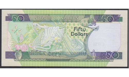 Соломоновы Острова 50 долларов 2001 года, интересный номер (Solomon Islands 50 dollars 2001, Interesting  number) P 24: UNC