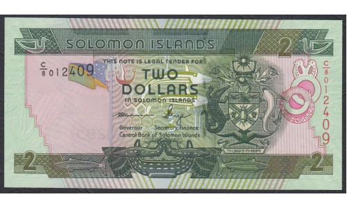 Соломоновы Острова 2 доллара 2004 года, вариант 2 (Solomon Islands 2 dollars 2004, 2 Signature varieties) P 25: UNC