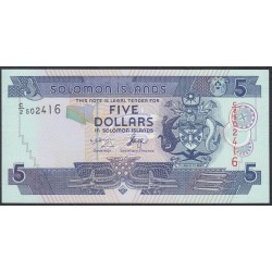 Соломоновы Острова 5 долларов 2006 года, вариант 1 (Solomon Islands 5 dollars 2006, 1 Signature varietie) P 26: UNC