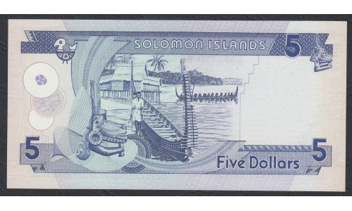 Соломоновы Острова 5 долларов 2006 года, вариант 2 (Solomon Islands 5 dollars 2006, 2 Signature varietie) P 26: UNC
