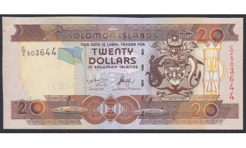 Соломоновы Острова 20 долларов 2006 года, вариант 1 (Solomon Islands 20 dollars 2006,  Signature varietie 1) P 28: UNC