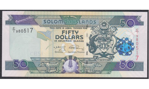 Соломоновы Острова 50 долларов 2004 года, вариант 2 (Solomon Islands 50 dollars 2004,  Signature varietie 2) P 29: UNC