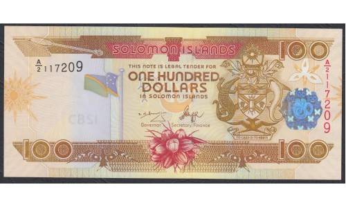 Соломоновы Острова 100 долларов 2006 года, вариант 2 (Solomon Islands 100 dollars 2006,  Signature varietie 2) P 30: UNC