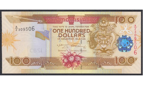 Соломоновы Острова 100 долларов 2006 года, вариант 3 (Solomon Islands 100 dollars 2006,  Signature varietie 3) P 30: UNC