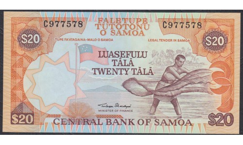 Самоа 20 тала 2002 год  (Samoa 20 Tala 2002) P 35a: UNC